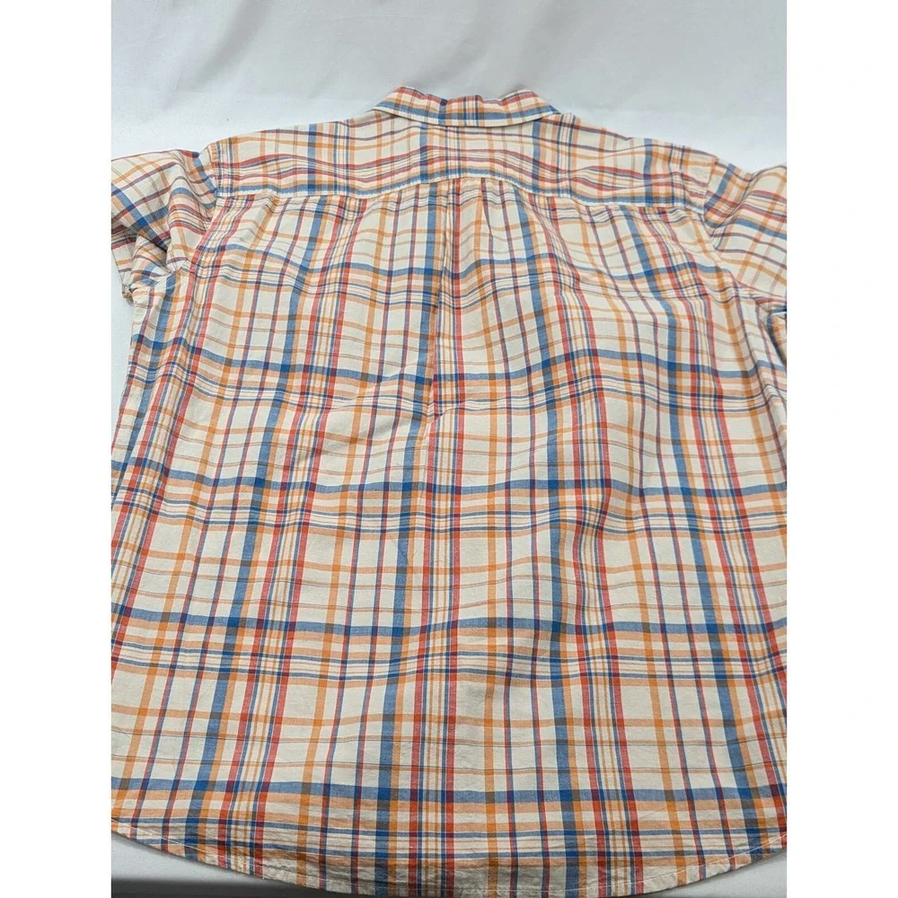 prAna Standard Fit Plaid Button Up Short Sleeve Shirt Size XXL‎ 2XL Mens EUC